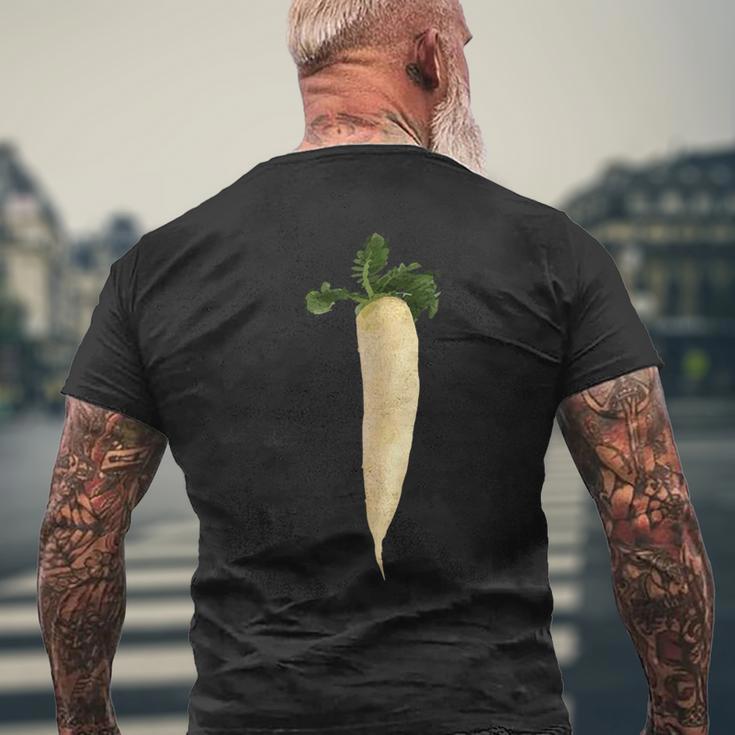 大根 ビーガン ベジタリアン 野菜 ラブ 大根 メンズTシャツ バックプリント 高齢者への贈り物