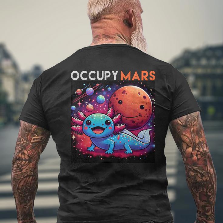 宇宙のかわいいaxolotl 占拠 火星 銀河f カワイイ メンズTシャツ バックプリント 高齢者への贈り物