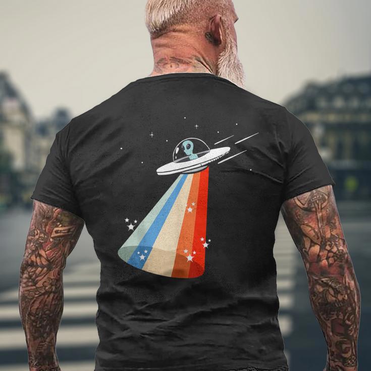 宇宙人誘引ufo 地球外飛行スペース エイリアン メンズTシャツ バックプリント 高齢者への贈り物