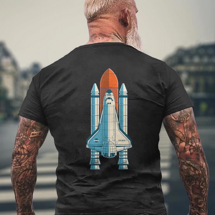 宇宙飛行士 スペースクラフト 宇宙旅行 スペースシャトル メンズTシャツ バックプリント 高齢者への贈り物