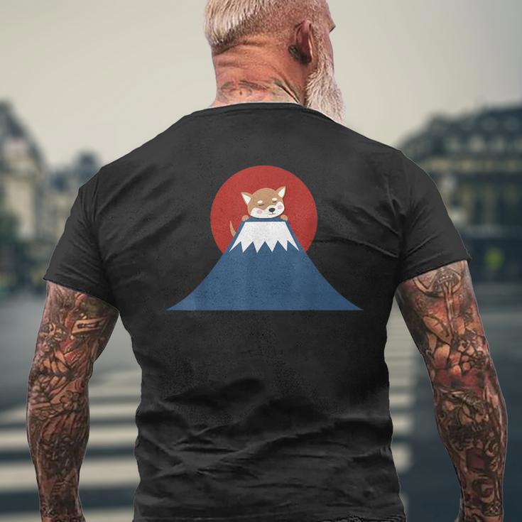 富士山柴犬tシャツ 日本犬ジャパンtシャツ カワイイ メンズTシャツ バックプリント 高齢者への贈り物