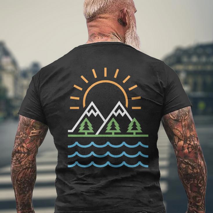 山と海 メンズTシャツ バックプリント 高齢者への贈り物