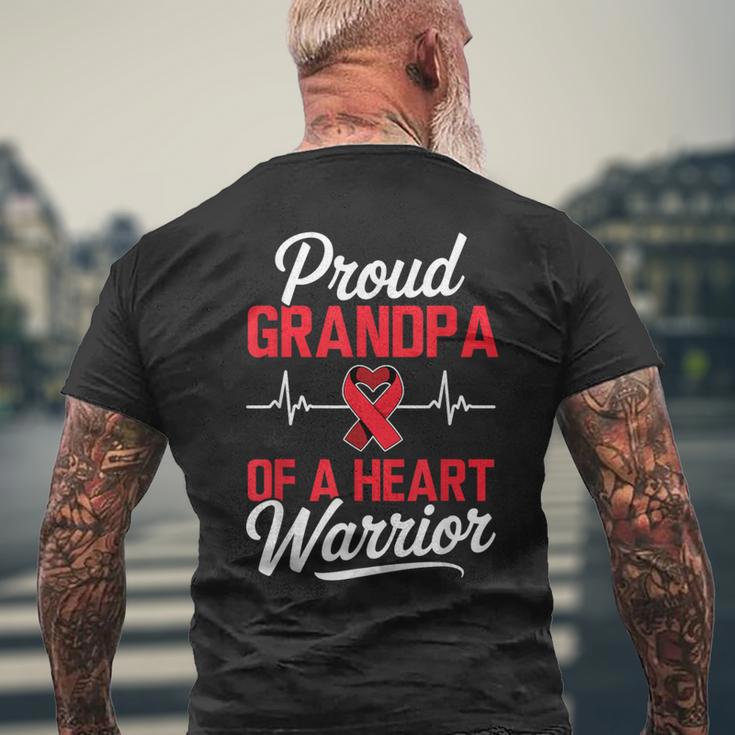 心臓戦士の誇り高きおじいちゃん 心臓病啓発 メンズTシャツ バックプリント 高齢者への贈り物
