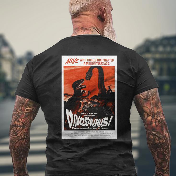 恐竜レトロヴィンテージ映画ポスタープリント 長袖tシャツ メンズTシャツ バックプリント 高齢者への贈り物
