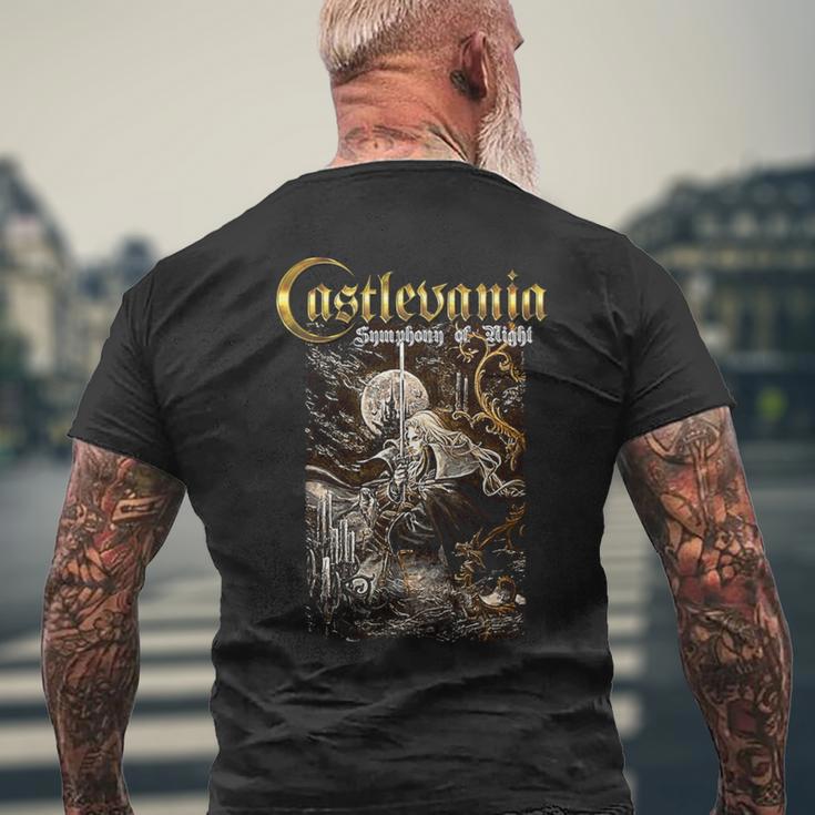悪魔城ドラキュラ シンフォニーボックス アート ゴシック 月 夜 レトロ ゲーマー 長袖tシャツ メンズTシャツ バックプリント 高齢者への贈り物