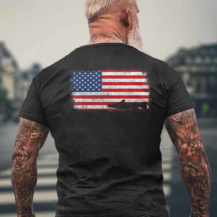 愛国的なクリスタルアイ ナマズフィッシュ アメリカ国旗 ビンテージ メンズTシャツ バックプリント 高齢者への贈り物