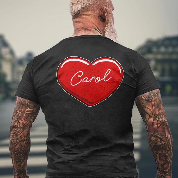 手描きのハートキャロル ファーストネーム ハート I Love Carol メンズTシャツ バックプリント 高齢者への贈り物