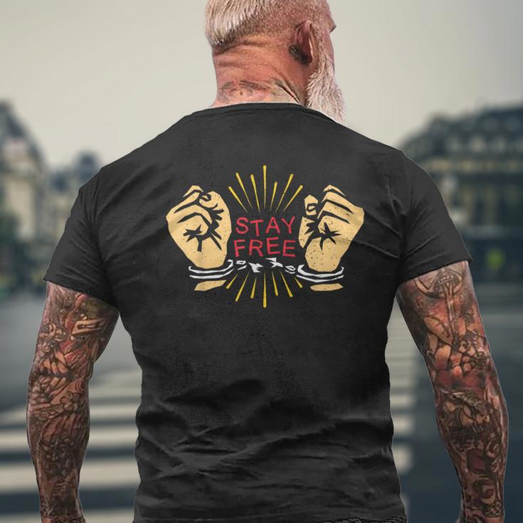 手錠ステイフリーtシャツ 伝統的な刑務所の刑務所休憩 メンズTシャツ バックプリント 高齢者への贈り物