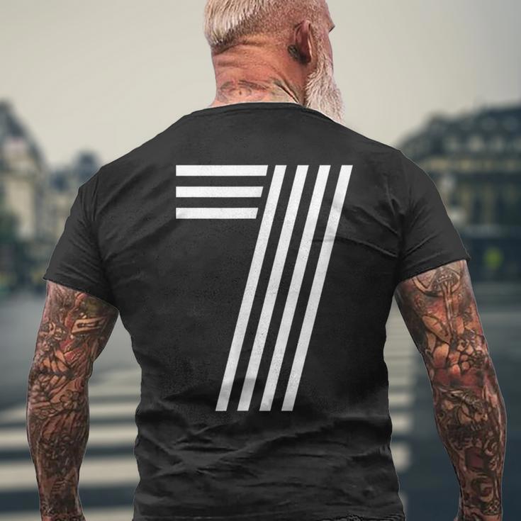 数字 7 ラッキーナンバーセブン メンズTシャツ バックプリント 高齢者への贈り物
