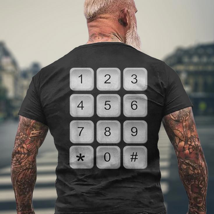 数字キーパッド 電話 番号 セキュリティコード ピンパッド 衣装 メンズTシャツ バックプリント 高齢者への贈り物