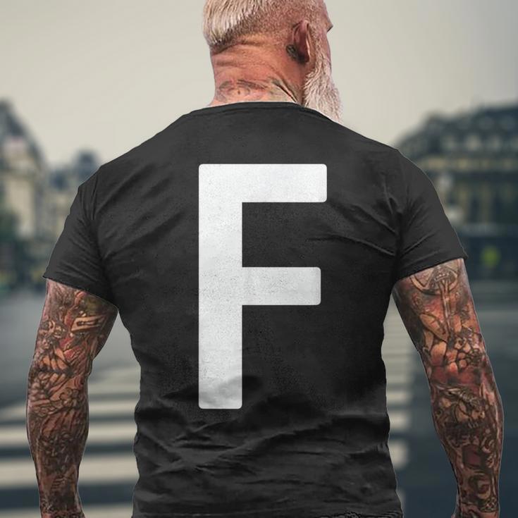 文字f 小文字 アルファベットマッチング ハロウィン Abc メンズTシャツ バックプリント 高齢者への贈り物