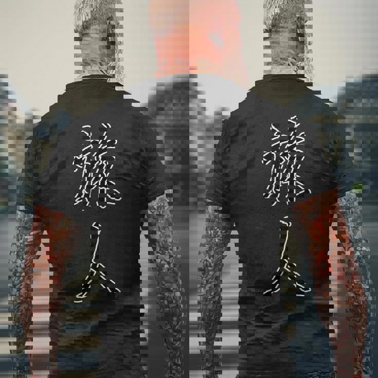 旅人 たびびと【 漢字デザイン 】毛筆 メッセージ・面白 メンズTシャツ バックプリント 高齢者への贈り物