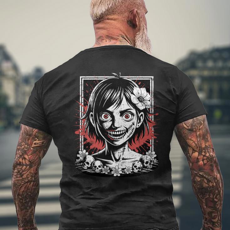 日本のゴス 不気味なエモ Y2k 日本ホラー アニメ 漫画 長袖tシャツ メンズTシャツ バックプリント 高齢者への贈り物