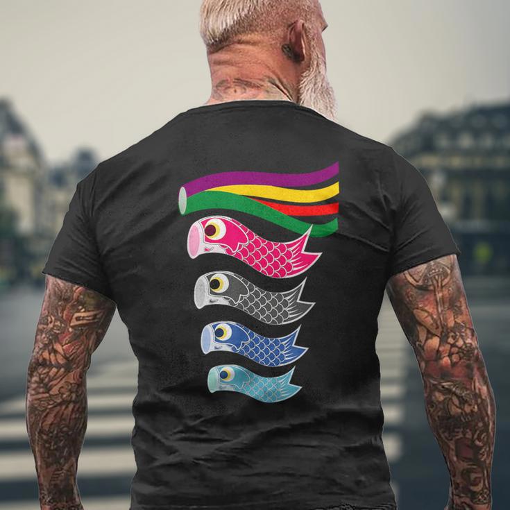日本の伝統的な鯉鯉鯉のぼり旗 こどもの日 メンズTシャツ バックプリント 高齢者への贈り物