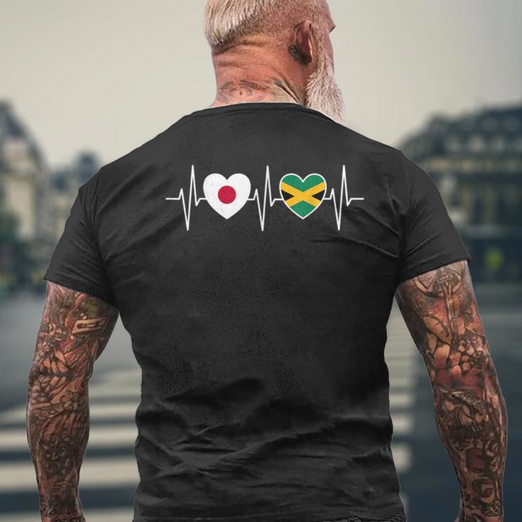 日本・ジャマイカ ジャマイカの国旗 国旗 メンズTシャツ バックプリント 高齢者への贈り物