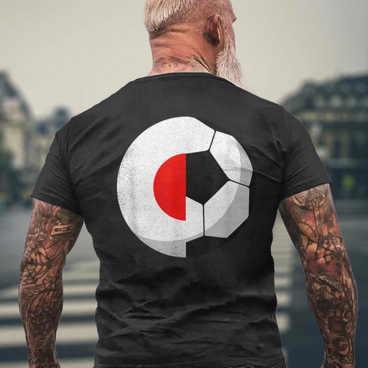 日本国旗、サッカー日本代表のルーツ メンズTシャツ バックプリント 高齢者への贈り物