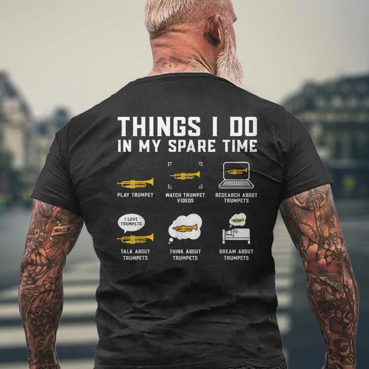 暇な時間にやること トランペットトランペット メンズTシャツ バックプリント 高齢者への贈り物