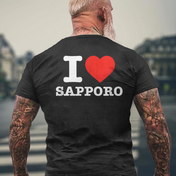 札幌大好き- I Loveapporo メンズTシャツ バックプリント 高齢者への贈り物