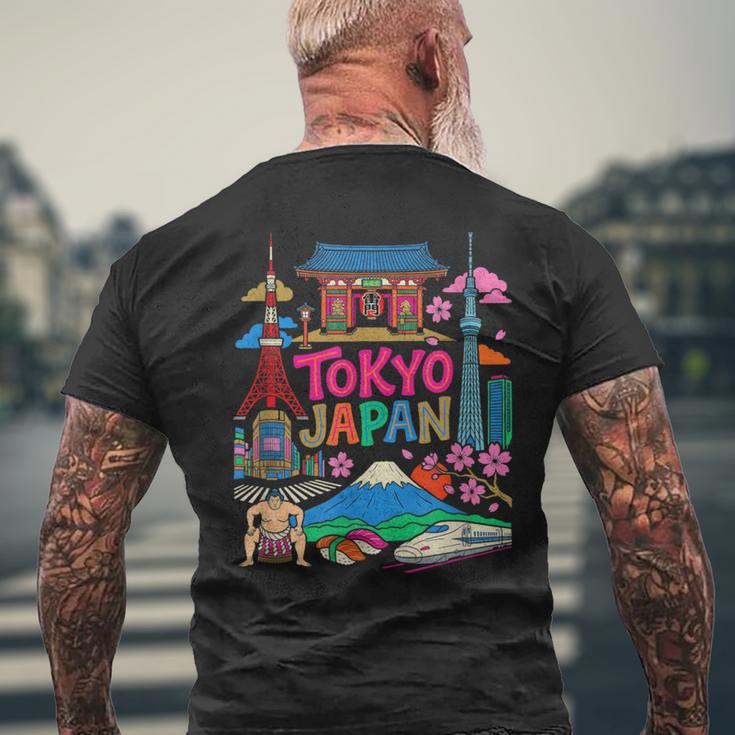 東京 日本 旅行 お土産 都市 ランドマーク 観光 ギフト メンズTシャツ バックプリント 高齢者への贈り物