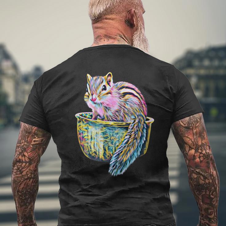 栗鼠 りす シマリス メンズTシャツ バックプリント 高齢者への贈り物