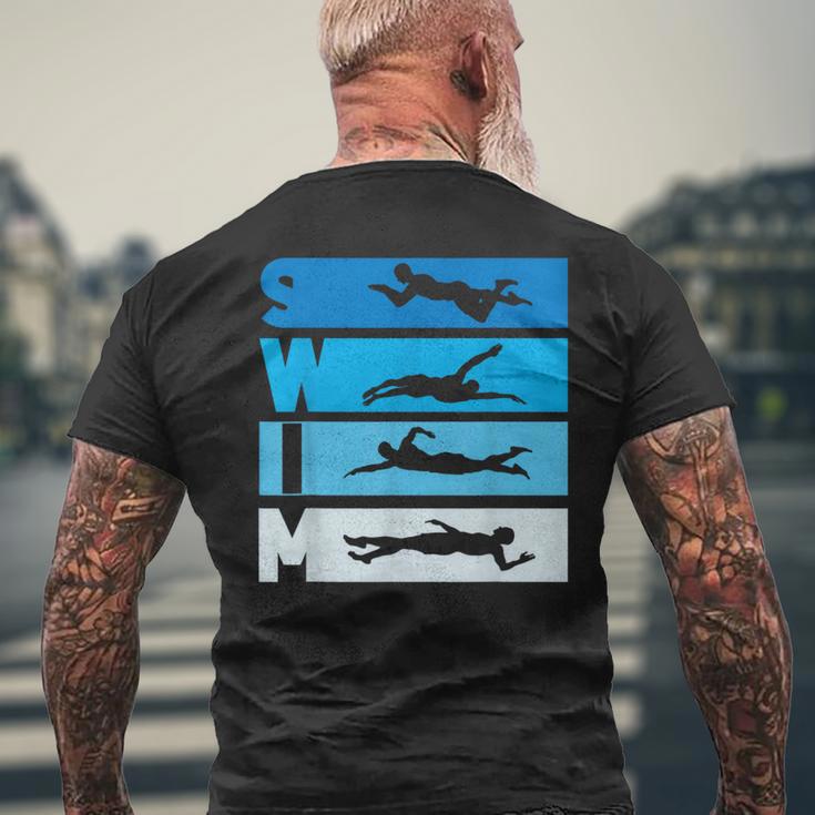 水泳 スイマー 水泳コーチ メンズTシャツ バックプリント 高齢者への贈り物