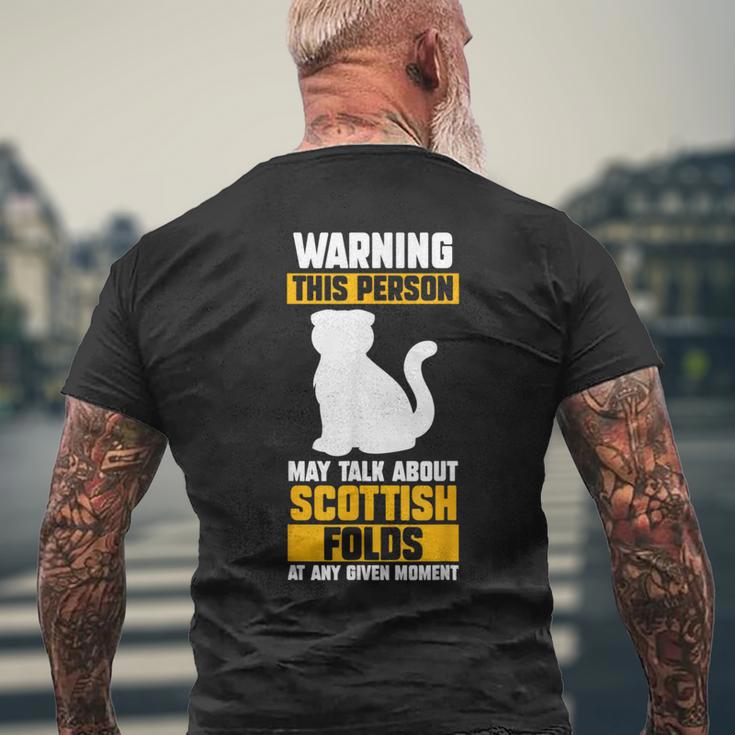 猫 スコティッシュフォールド メンズTシャツ バックプリント 高齢者への贈り物