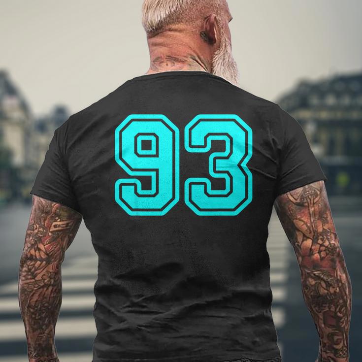 番号 93 シアン スポーツ番号 メンズTシャツ バックプリント 高齢者への贈り物