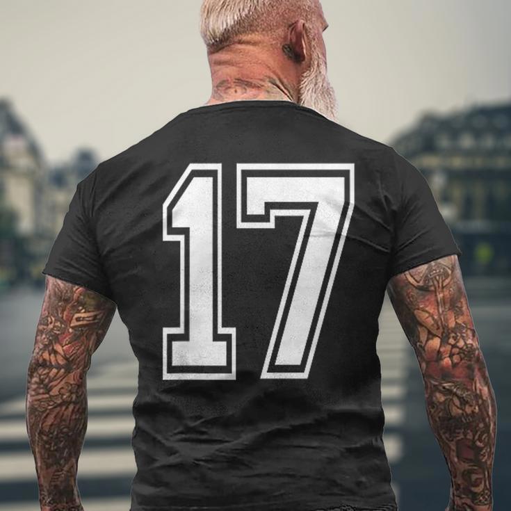 番号17インチ ホワイト メンズTシャツ バックプリント 高齢者への贈り物