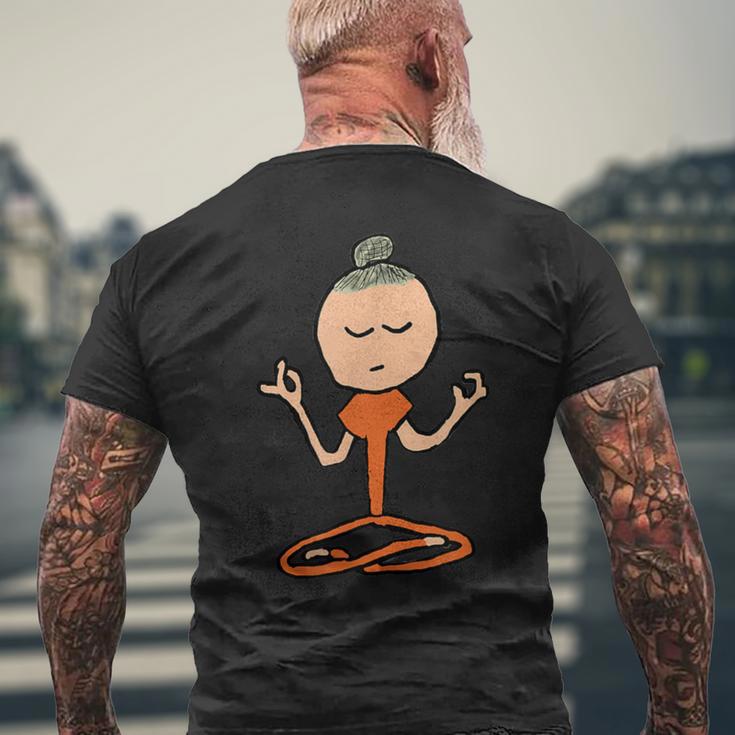 瞑想仏教 メンズTシャツ バックプリント 高齢者への贈り物