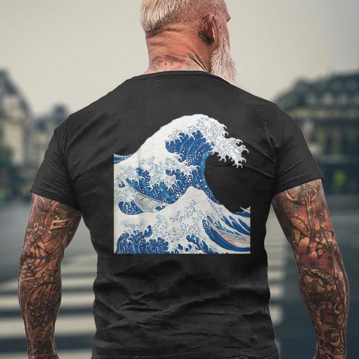 神奈川沖浪日本美術の大波 メンズTシャツ バックプリント 高齢者への贈り物