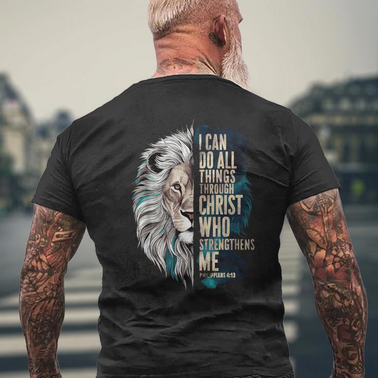私はキリストを通して何でもできる メンズTシャツ バックプリント 高齢者への贈り物