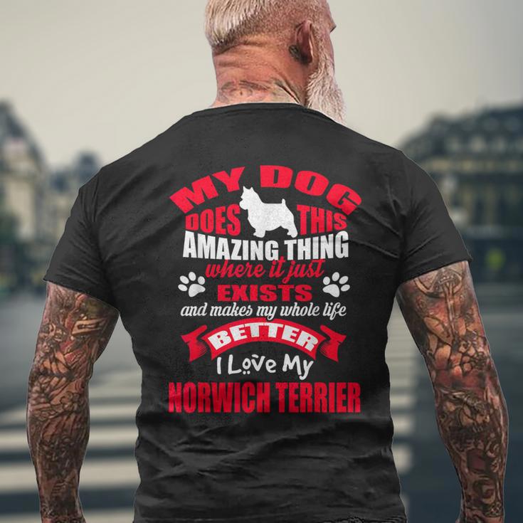 私は私のノリッジ テリア犬の面白い子犬の恋人を愛してください。 メンズTシャツ バックプリント 高齢者への贈り物
