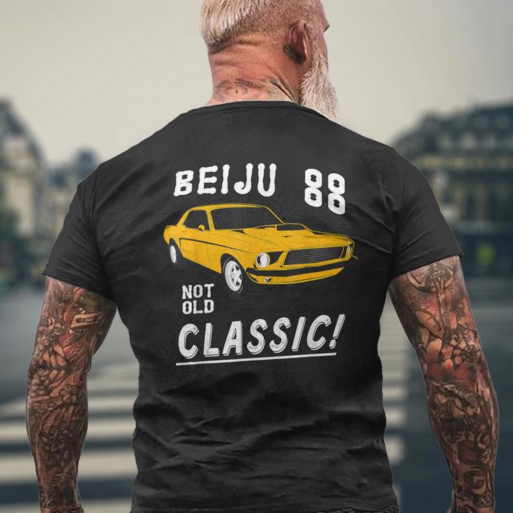 米寿 88歳 Beiju クラシックカー 誕生日祝い 男性向け メンズTシャツ バックプリント 高齢者への贈り物