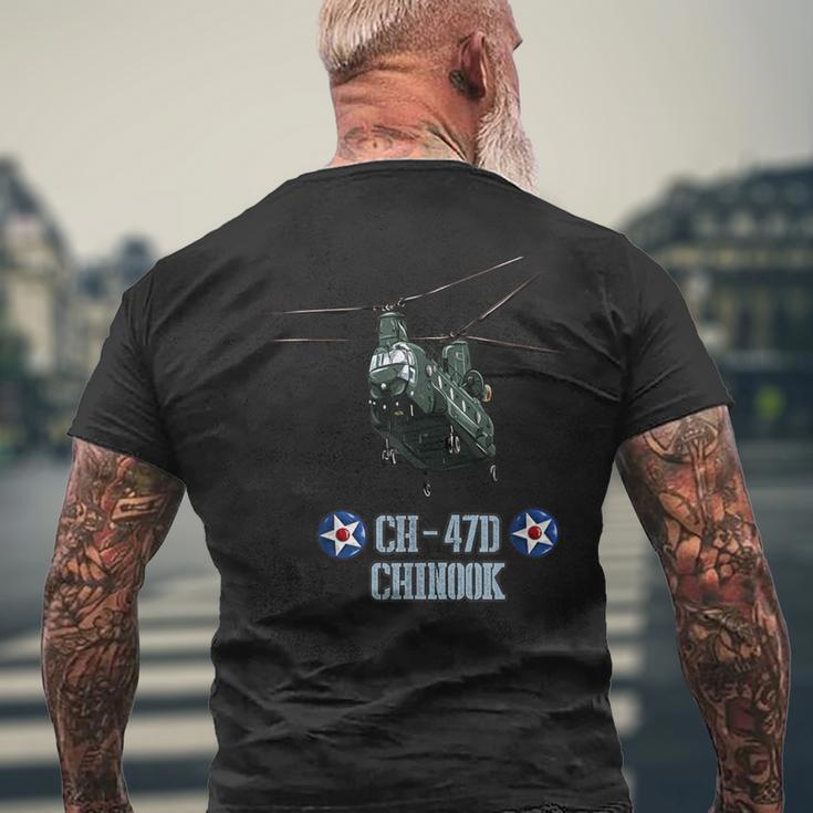 米軍用機 Ch-47D チヌークヘリコプター メンズTシャツ バックプリント 高齢者への贈り物