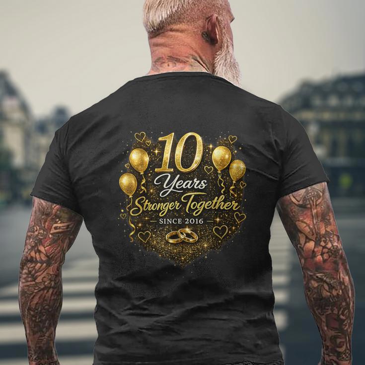 結婚10周年を祝う 結婚10周年 メンズTシャツ バックプリント 高齢者への贈り物