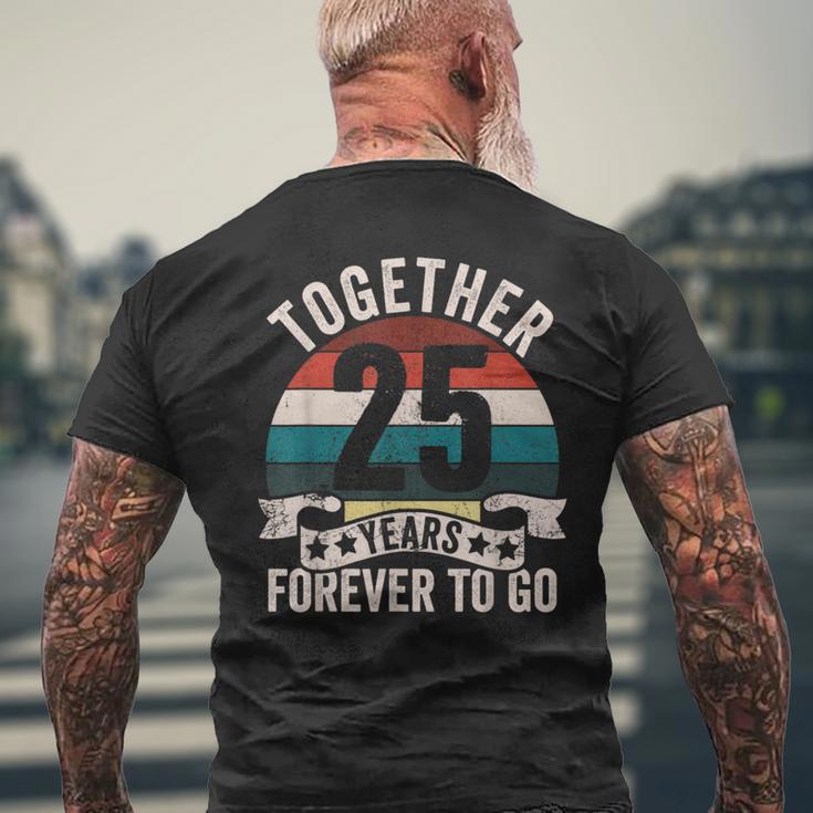 結婚25周年記念 Together 25 Years Forever To Go メンズTシャツ バックプリント 高齢者への贈り物