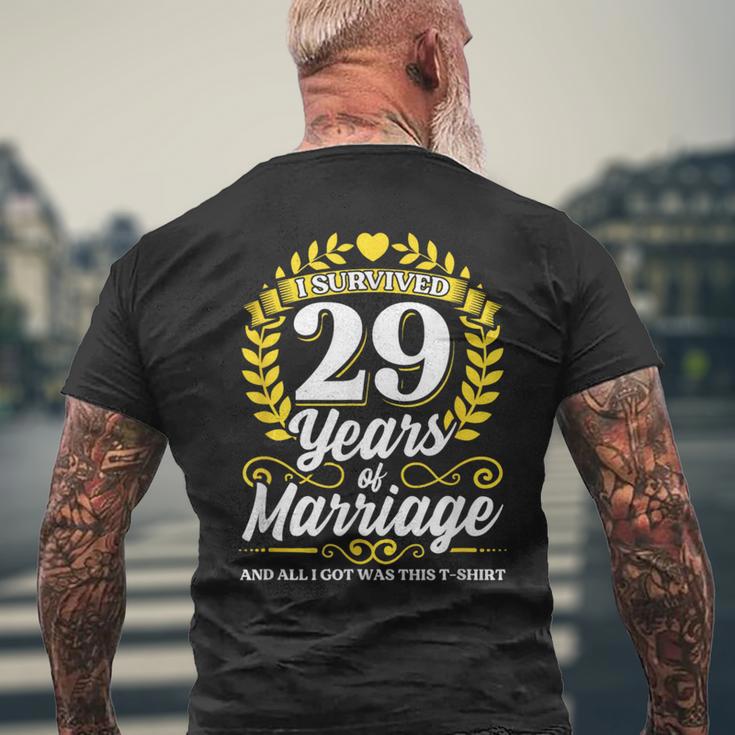 結婚して29年目の結婚記念日を乗り越えた メンズTシャツ バックプリント 高齢者への贈り物