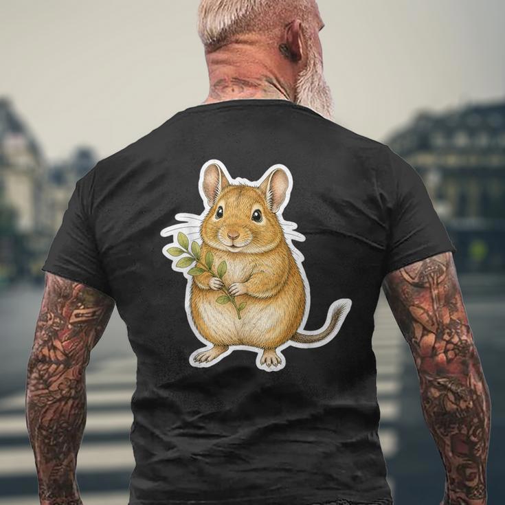 緑の枝を持つデグー メンズTシャツ バックプリント 高齢者への贈り物