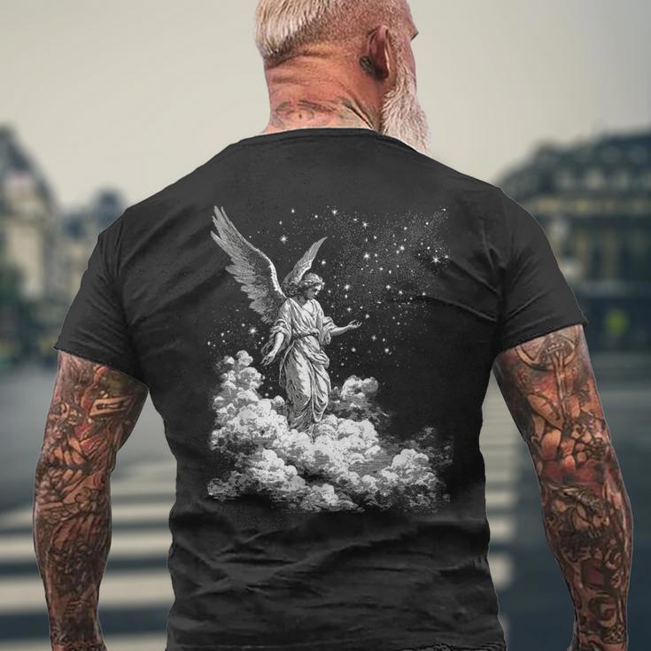 聖なる天使 シェムハメフォラッシュ ラファエル メンズTシャツ バックプリント 高齢者への贈り物