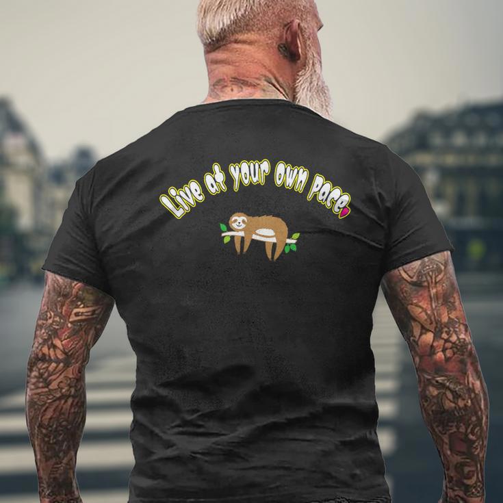 自分のペースで生きようtOwn Pace メンズTシャツ バックプリント 高齢者への贈り物