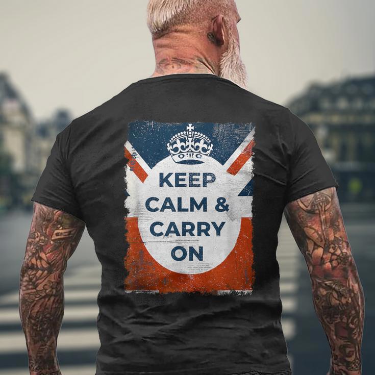 落ち着いてキャリー・オン・ユニオンジャック メンズTシャツ バックプリント 高齢者への贈り物