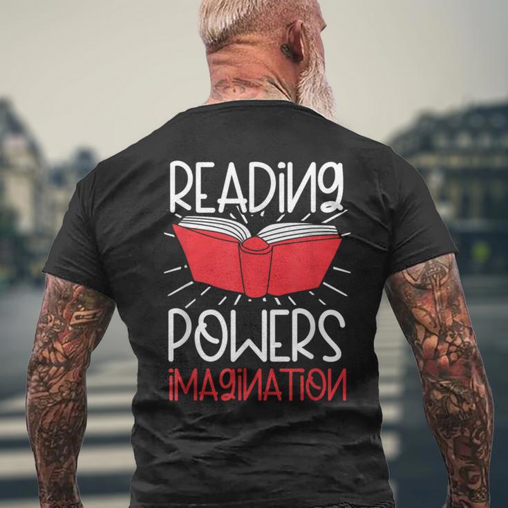 読書力 想像力 本の虫 本オタク 読書 メンズTシャツ バックプリント 高齢者への贈り物