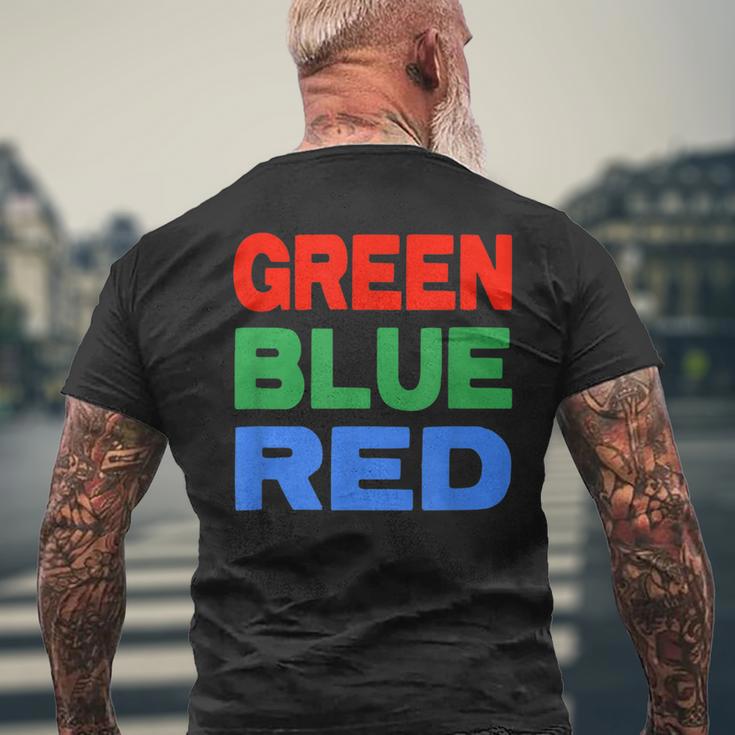 赤青緑色 メンズTシャツ バックプリント 高齢者への贈り物