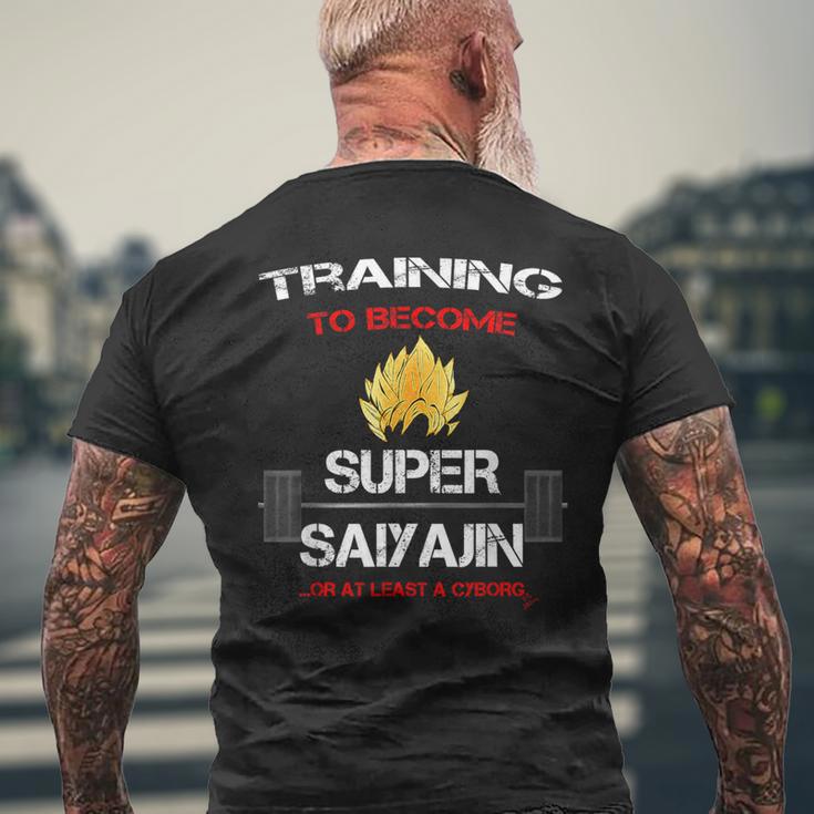 超サイヤ人になるためのトレーニング 楽しいフィットネス メンズTシャツ バックプリント 高齢者への贈り物