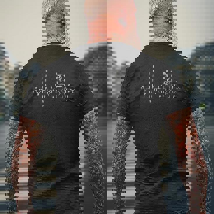 足場の鼓動レトロな足場ヴィンテージの職人 メンズTシャツ バックプリント 高齢者への贈り物