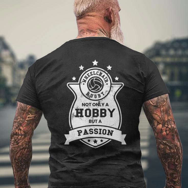 車椅子ラグビーtシャツ 情熱障害 スポーツギフト メンズTシャツ バックプリント 高齢者への贈り物