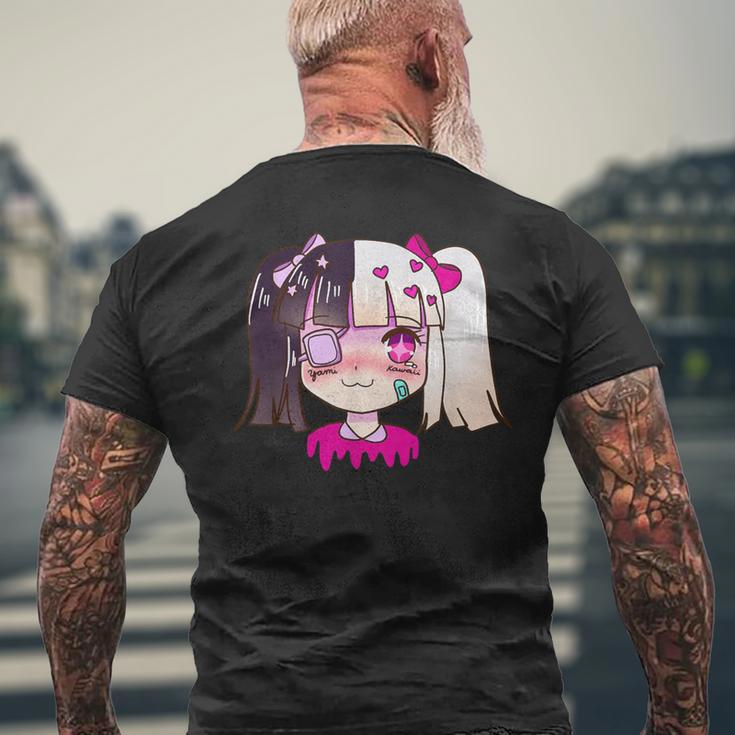 闇カワイイ・サドアニメ少女パステルゴス・メンヘラ メンズTシャツ バックプリント 高齢者への贈り物