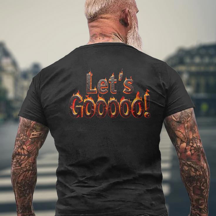 面白い3dテキスト 面白い Let's Go 引用句 人々 Lets Go メンズTシャツ バックプリント 高齢者への贈り物