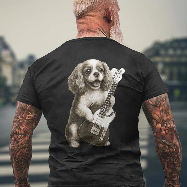 面白いtシャツ キャバリア 犬 ギター イヌ メンズ 犬好き グッズ かわいい おもしろ 面白い 服 ネタ メンズTシャツ バックプリント 高齢者への贈り物