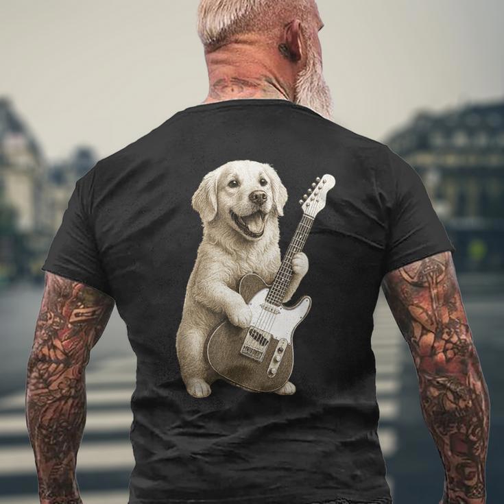 面白いtシャツ ゴールデンレトリバー 犬 ギター イヌ メンズ グッズ かわいい おもしろ 面白い 服 ネタ メンズTシャツ バックプリント 高齢者への贈り物